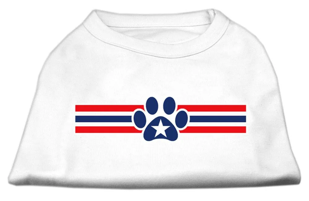 Patriotic Star Paw Screen Print Shirts White XXXL(20)