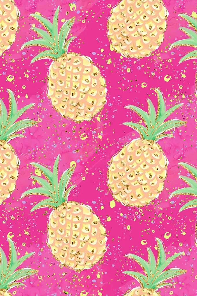 Piña Colada Lucy Pink Pineapple Print Summer Leggings - Kids