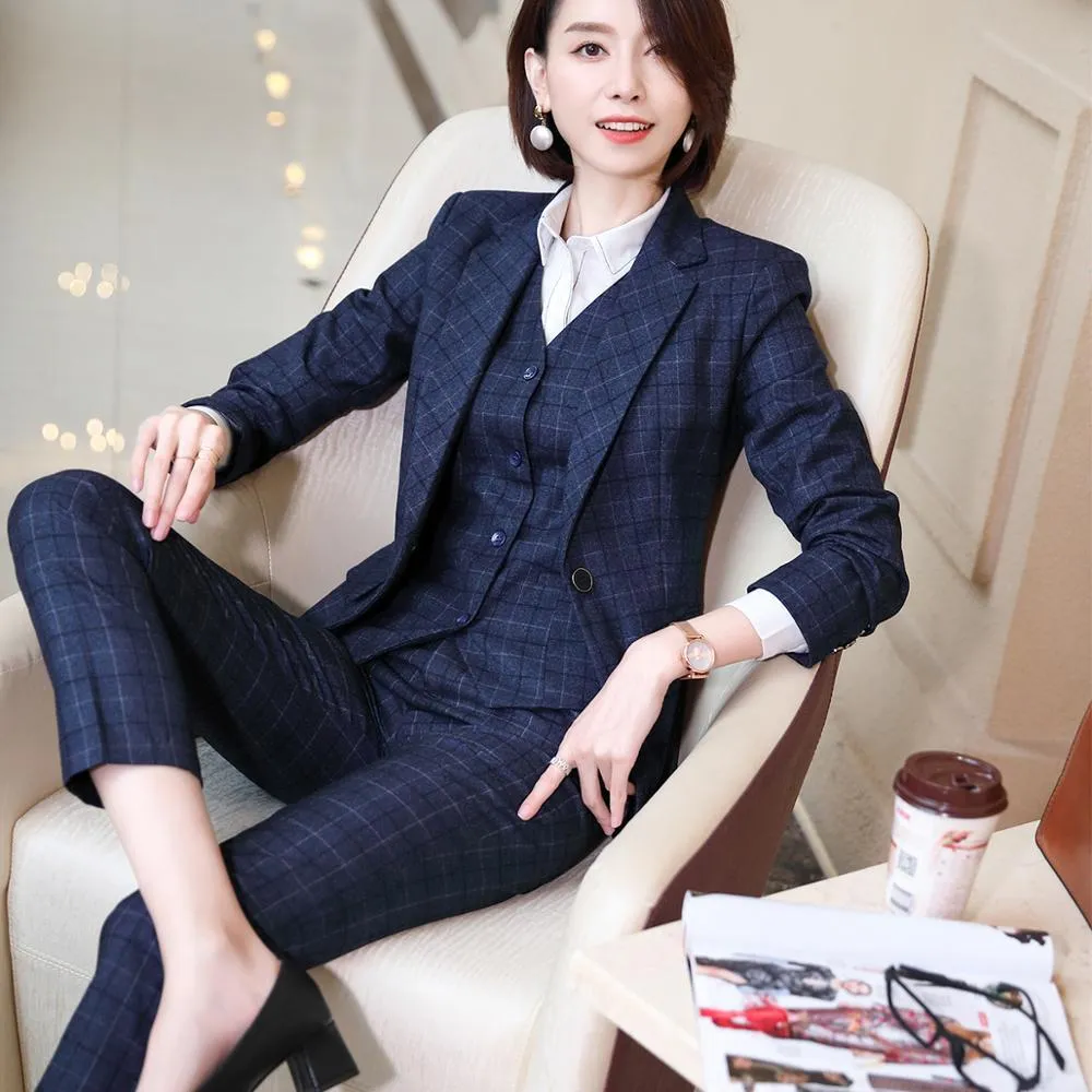 Plaid Suit Suit Fashion Temperament Business