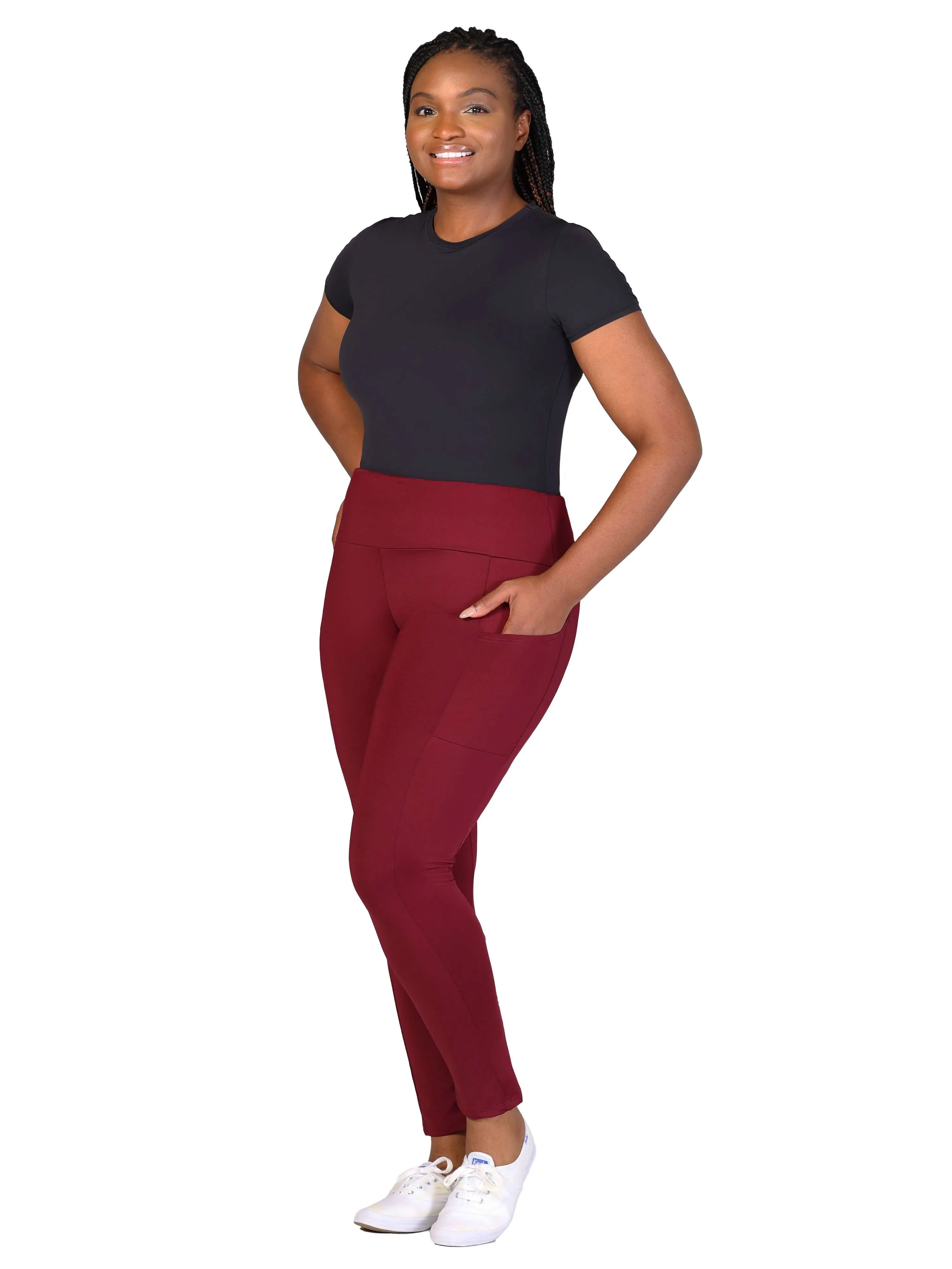 Plus Size Side Pocket Ankle Length Yoga Pant Leggings