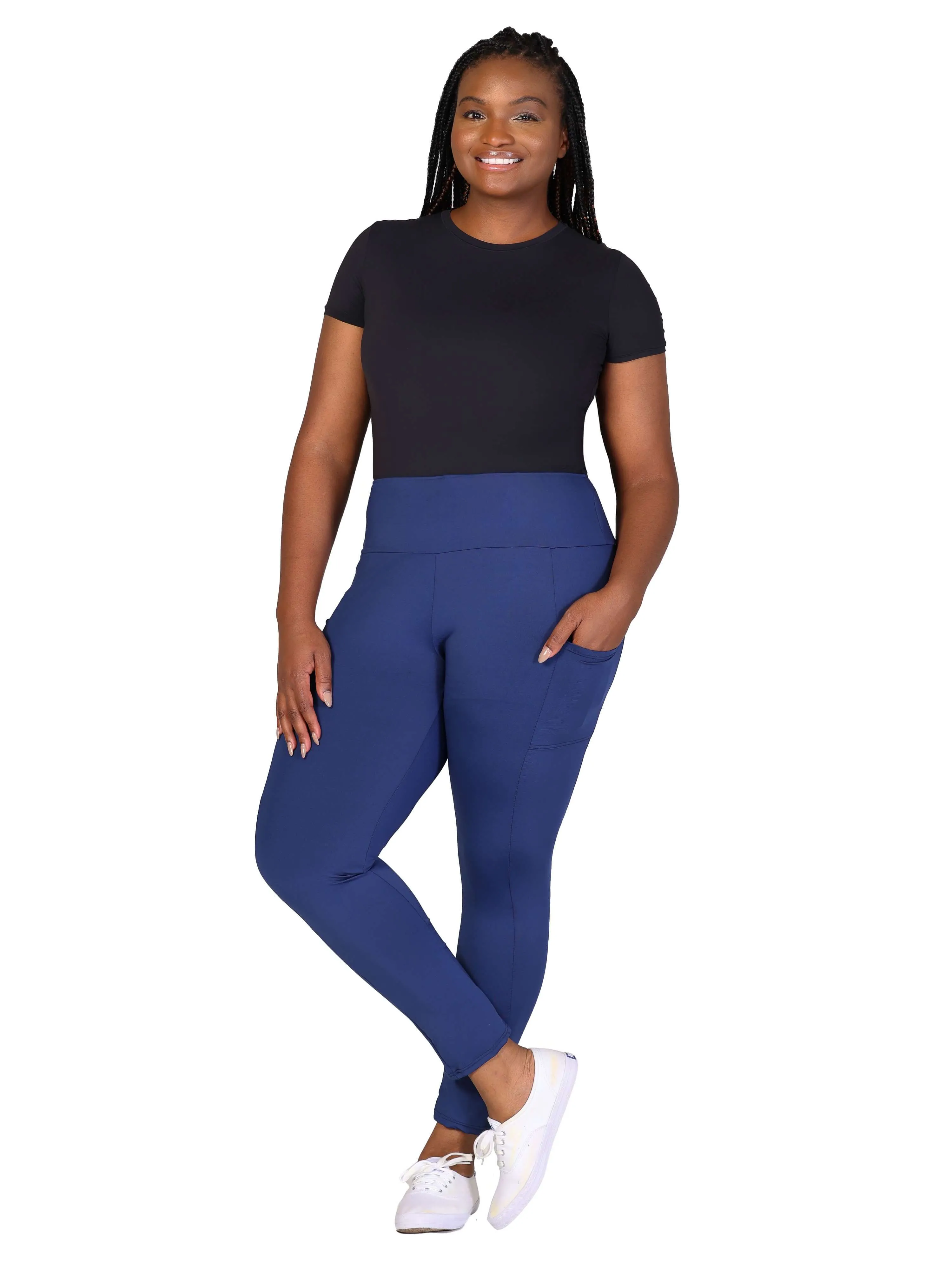 Plus Size Side Pocket Ankle Length Yoga Pant Leggings