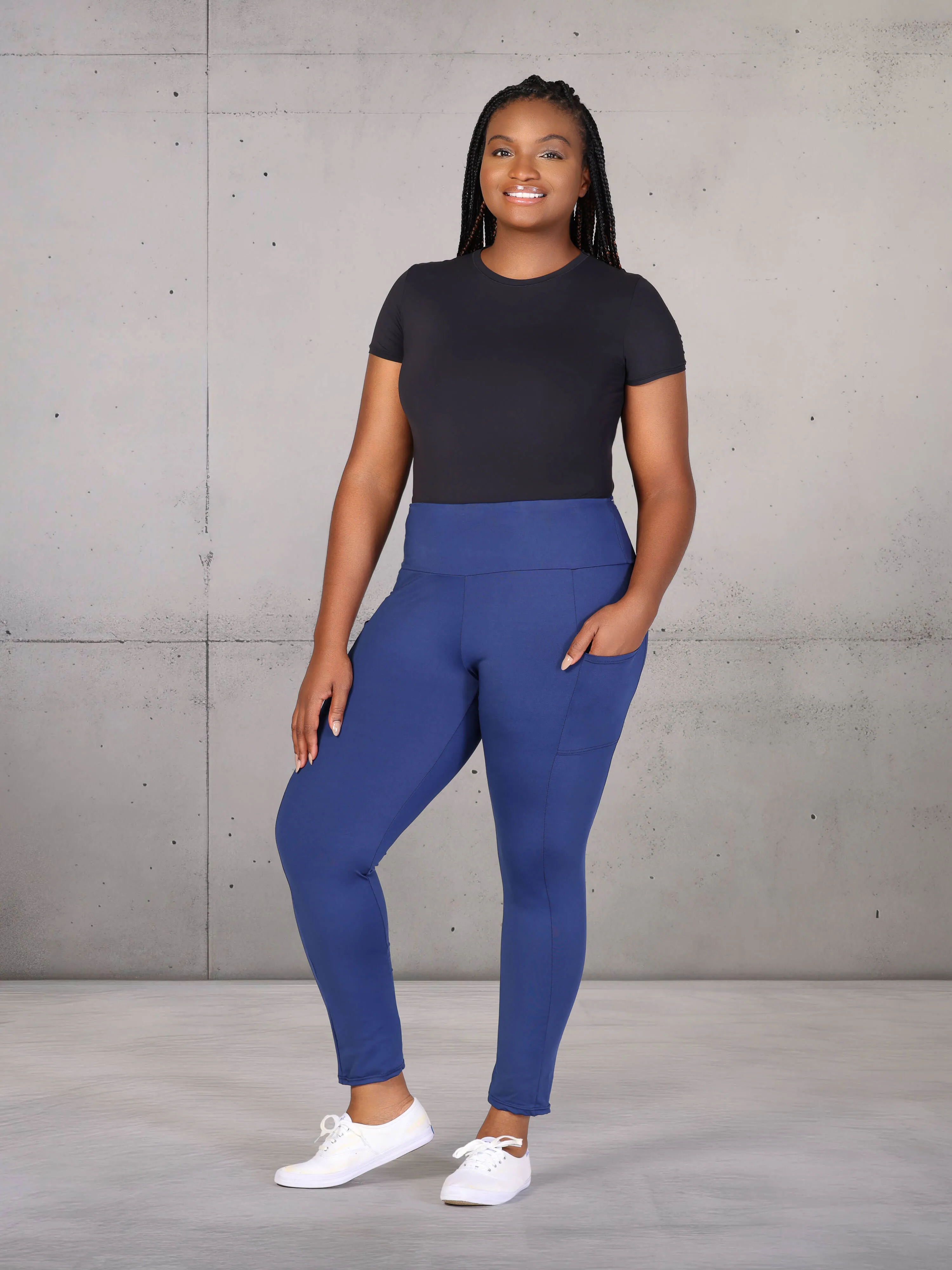 Plus Size Side Pocket Ankle Length Yoga Pant Leggings