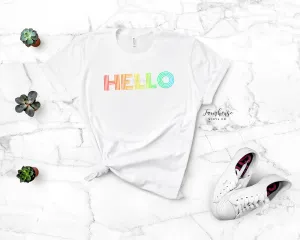 Rainbow Hello T Shirt