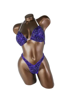 Ready Made Royal Purple Metallic AB Figure Competition Suit