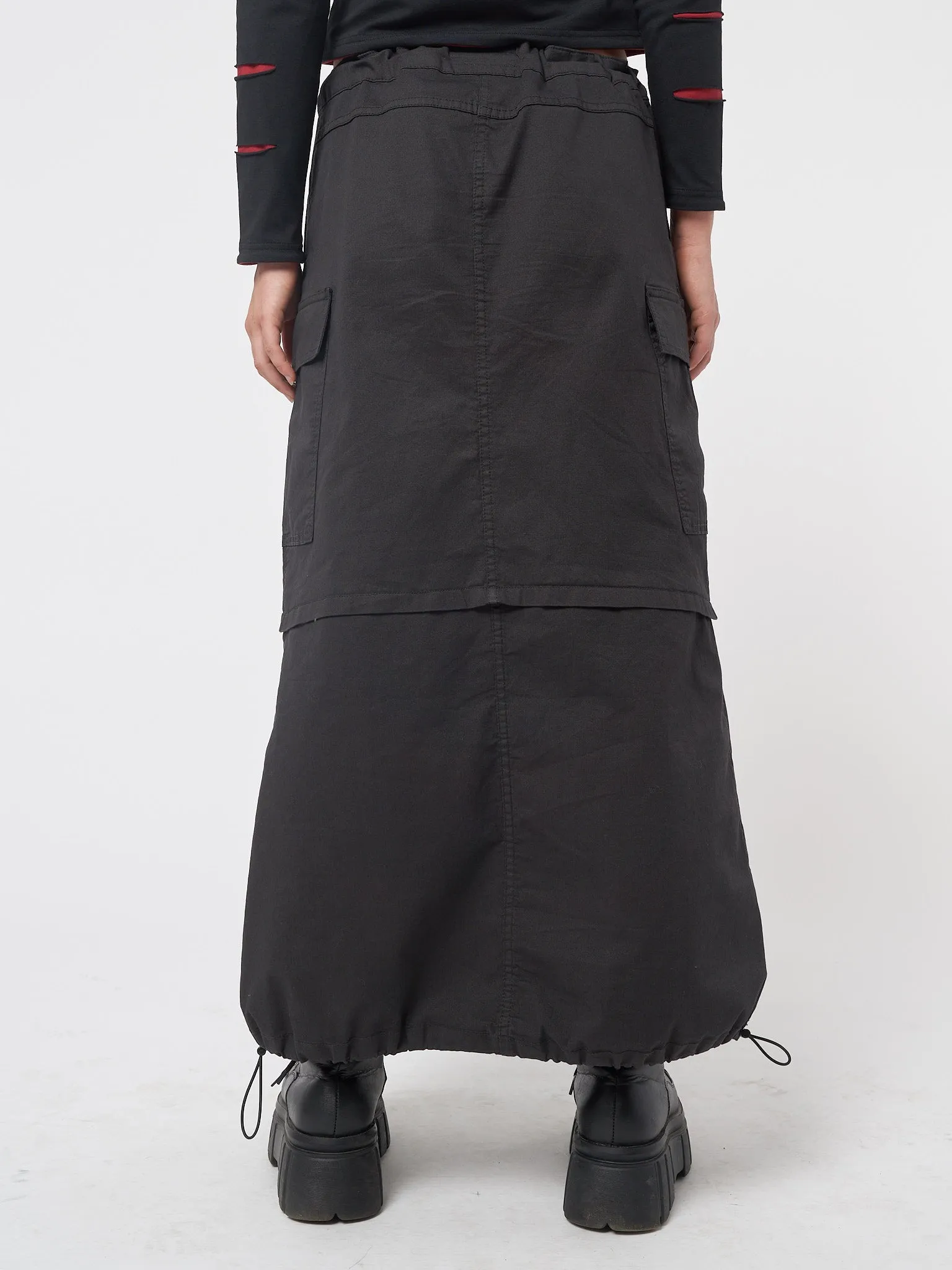 Ruby Black Maxi Tech Cargo Skirt