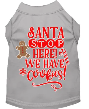 Santa, We Have Cookies Screen Print Dog Shirt Grey Xxl