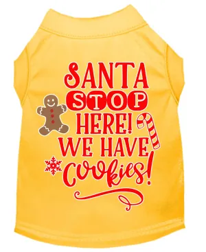 Santa, We Have Cookies Screen Print Dog Shirt Yellow Xl