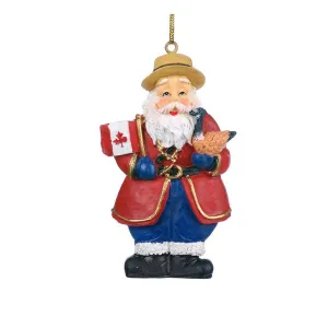 Santa with Canadian Flag Ornament