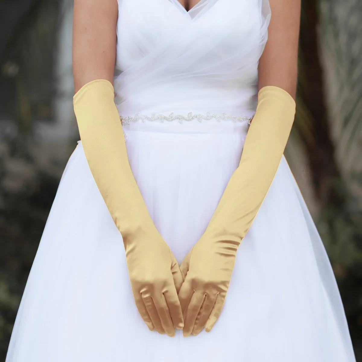 Satin Above the Elbow Gloves