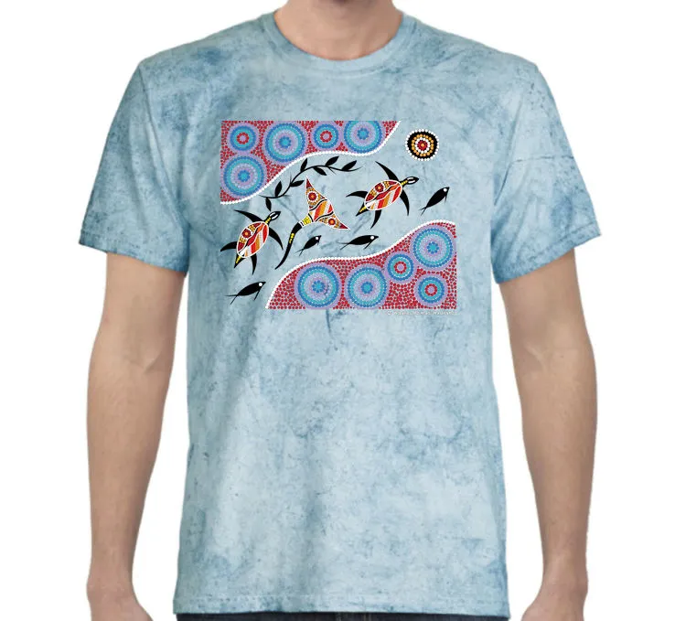 Sea Turtle Journey Colour Blast T-Shirt by Wayne Thomas Maynard (Various Colours)