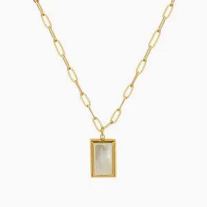 Shell Square Pendant Necklace