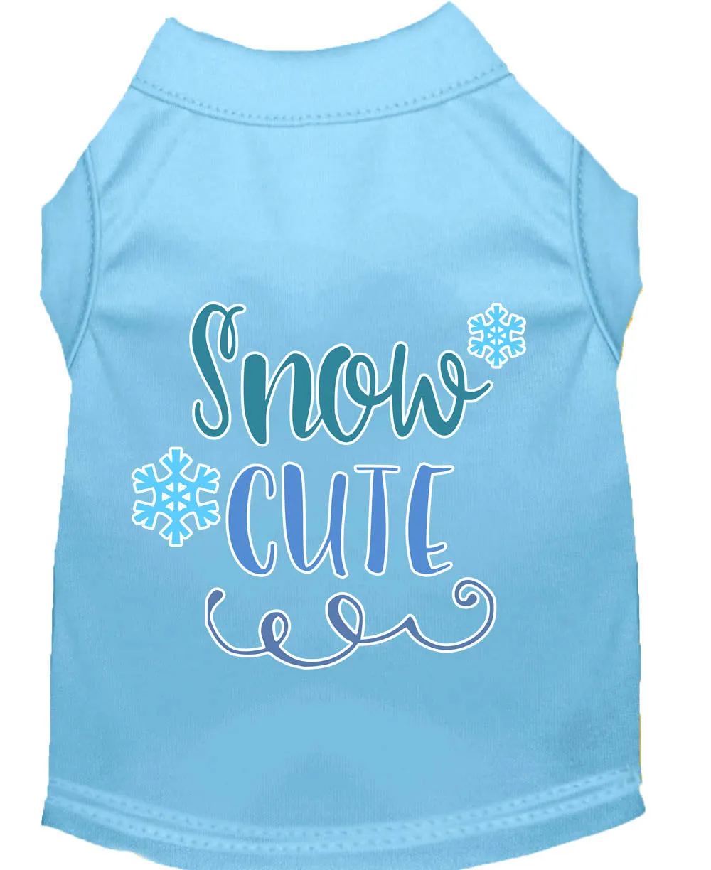 Snow Cute Screen Print Dog Shirt Baby Blue Xl