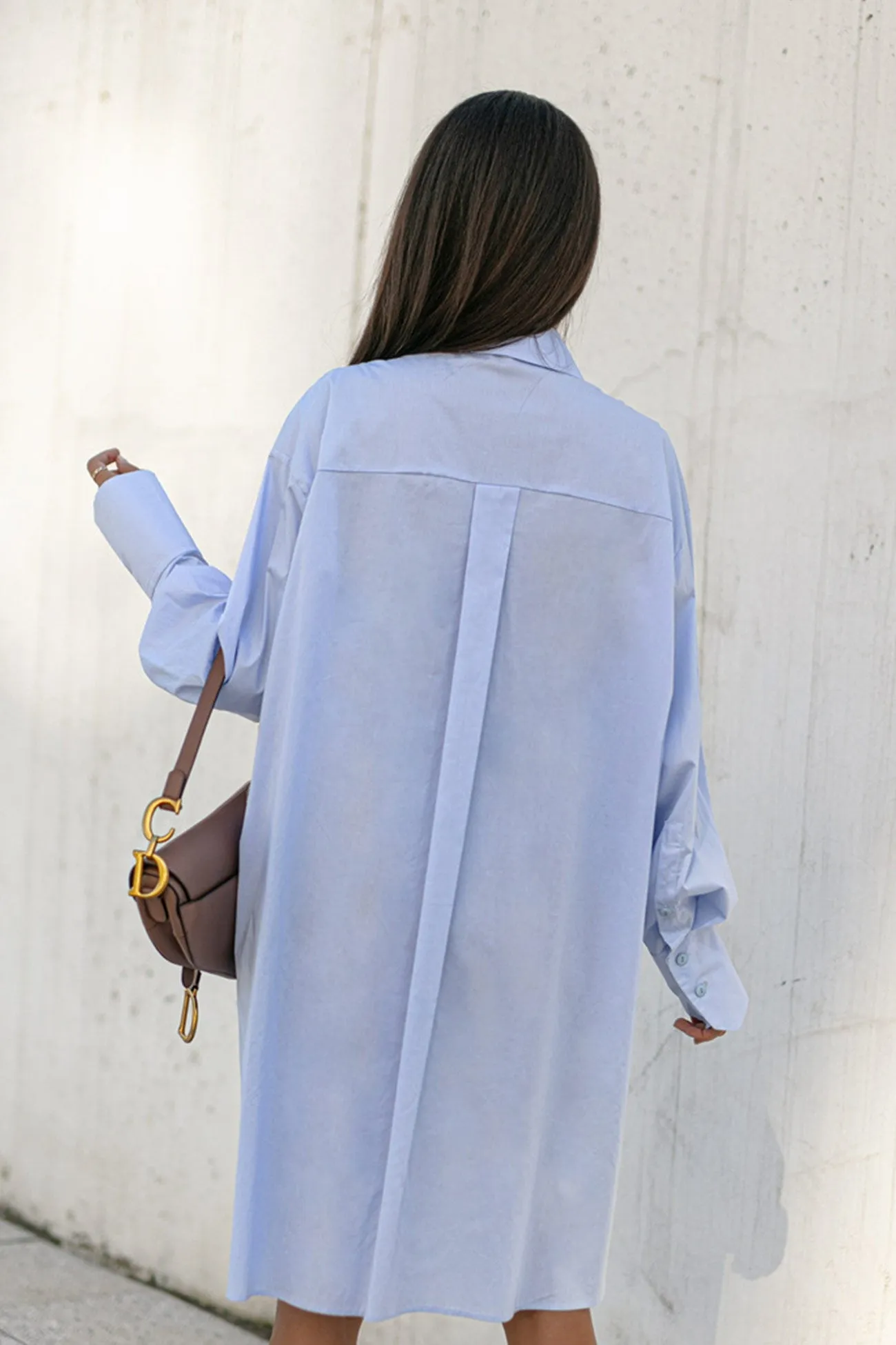 Solid Irregular Slit Hem Blouse