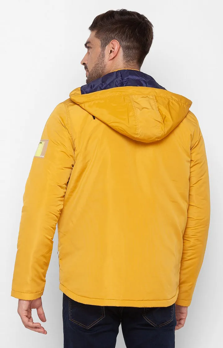 Spykar Chrome Yellow Polyester Full Sleeve Casual Jacket For Men