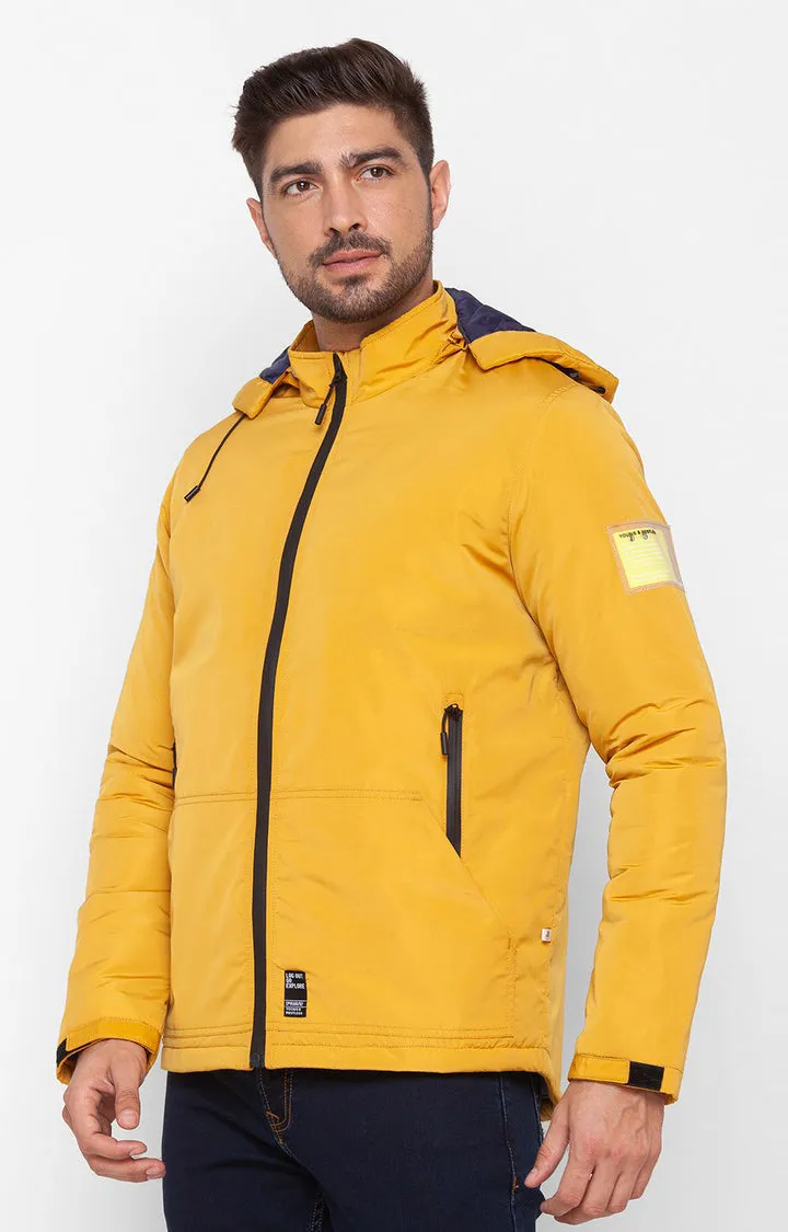 Spykar Chrome Yellow Polyester Full Sleeve Casual Jacket For Men