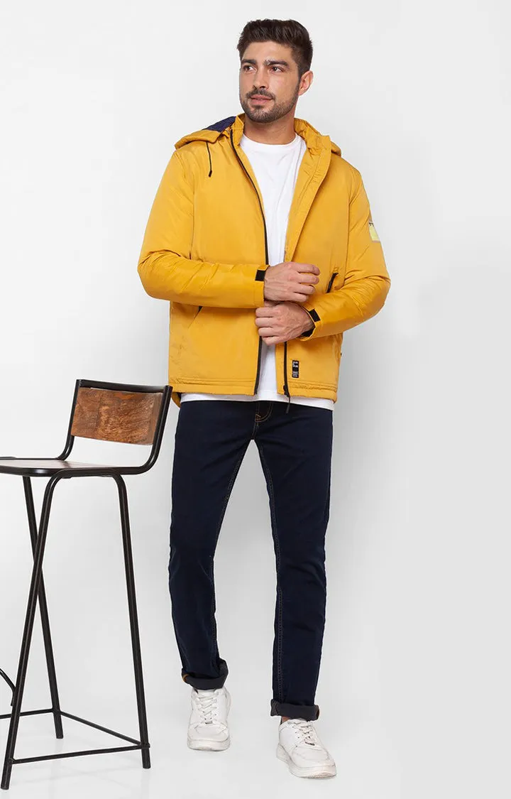 Spykar Chrome Yellow Polyester Full Sleeve Casual Jacket For Men