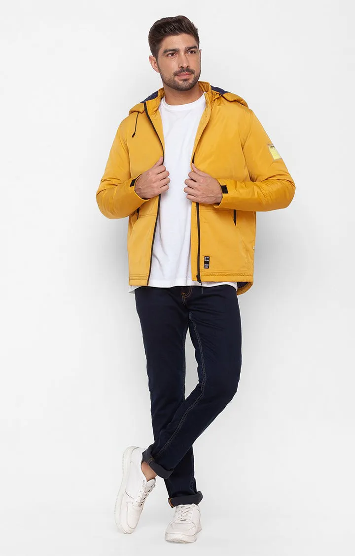 Spykar Chrome Yellow Polyester Full Sleeve Casual Jacket For Men