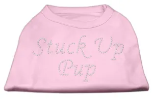 Stuck Up Pup Rhinestone Shirts Light Pink XXXL(20)