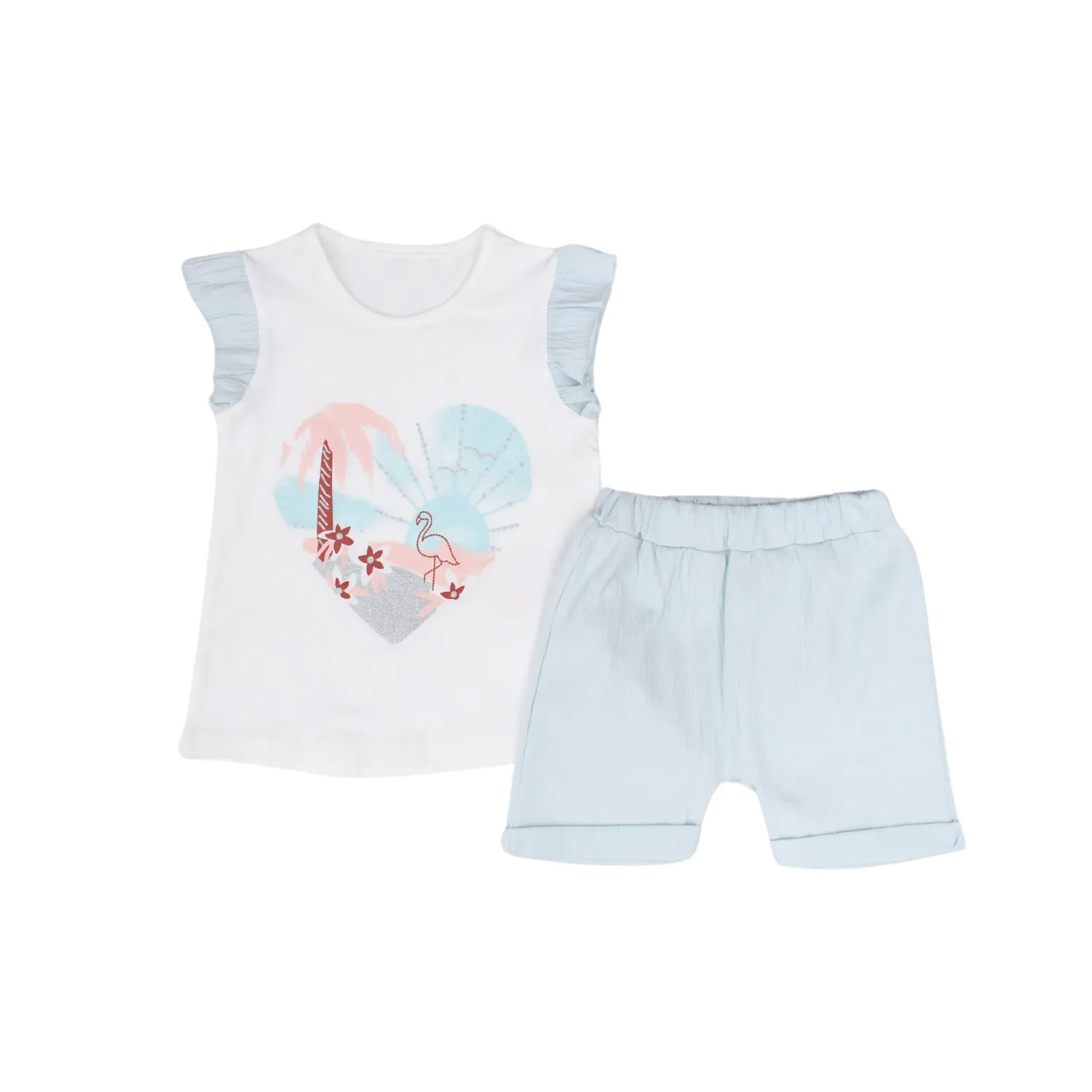 Tropical Heart Girls Casual Set