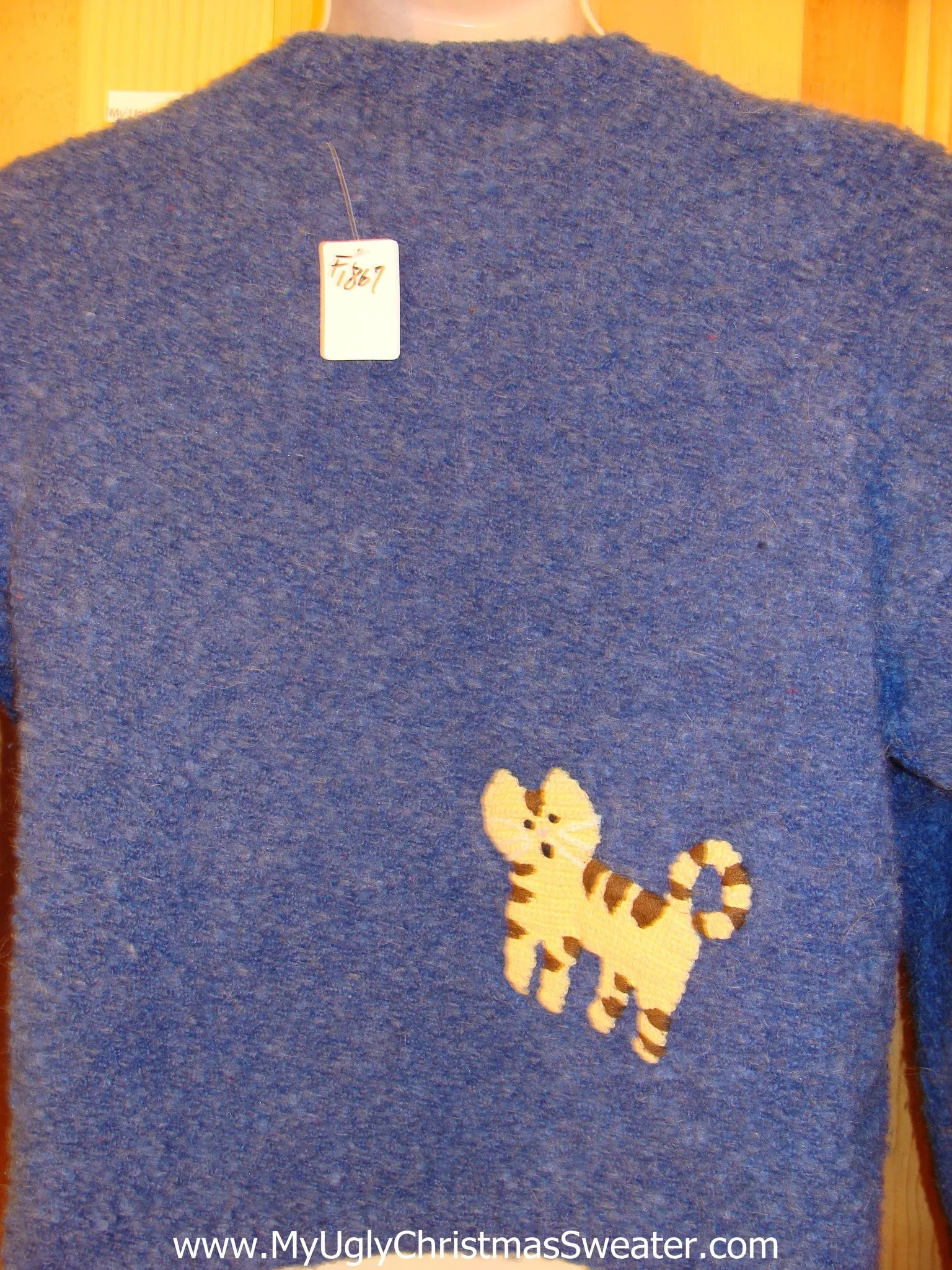 Ugly Cat Sweater with 2sided Cats and Buttons