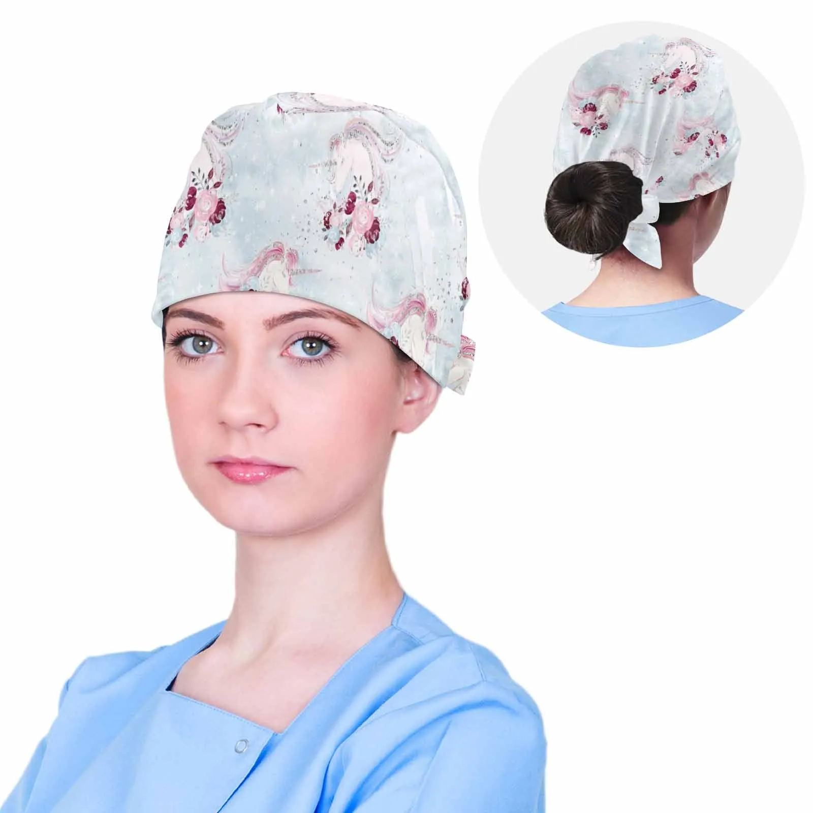 Unicorn and Roses  Scrub Cap