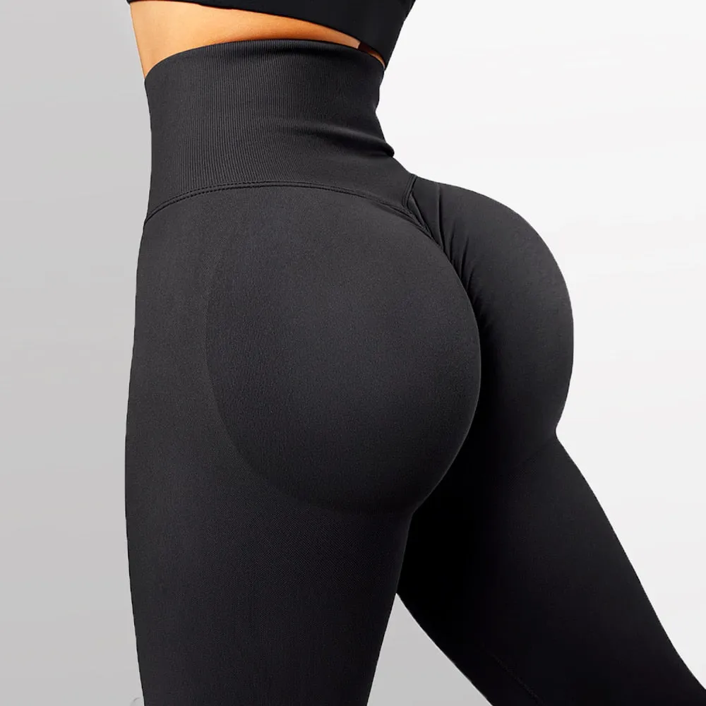 Wenkouban 2022 Seamless Knitted Fitness Gym Pants Women's High Waist Yoga Pants Hips Tight Peach Buttocks High Waist Nude Leggings