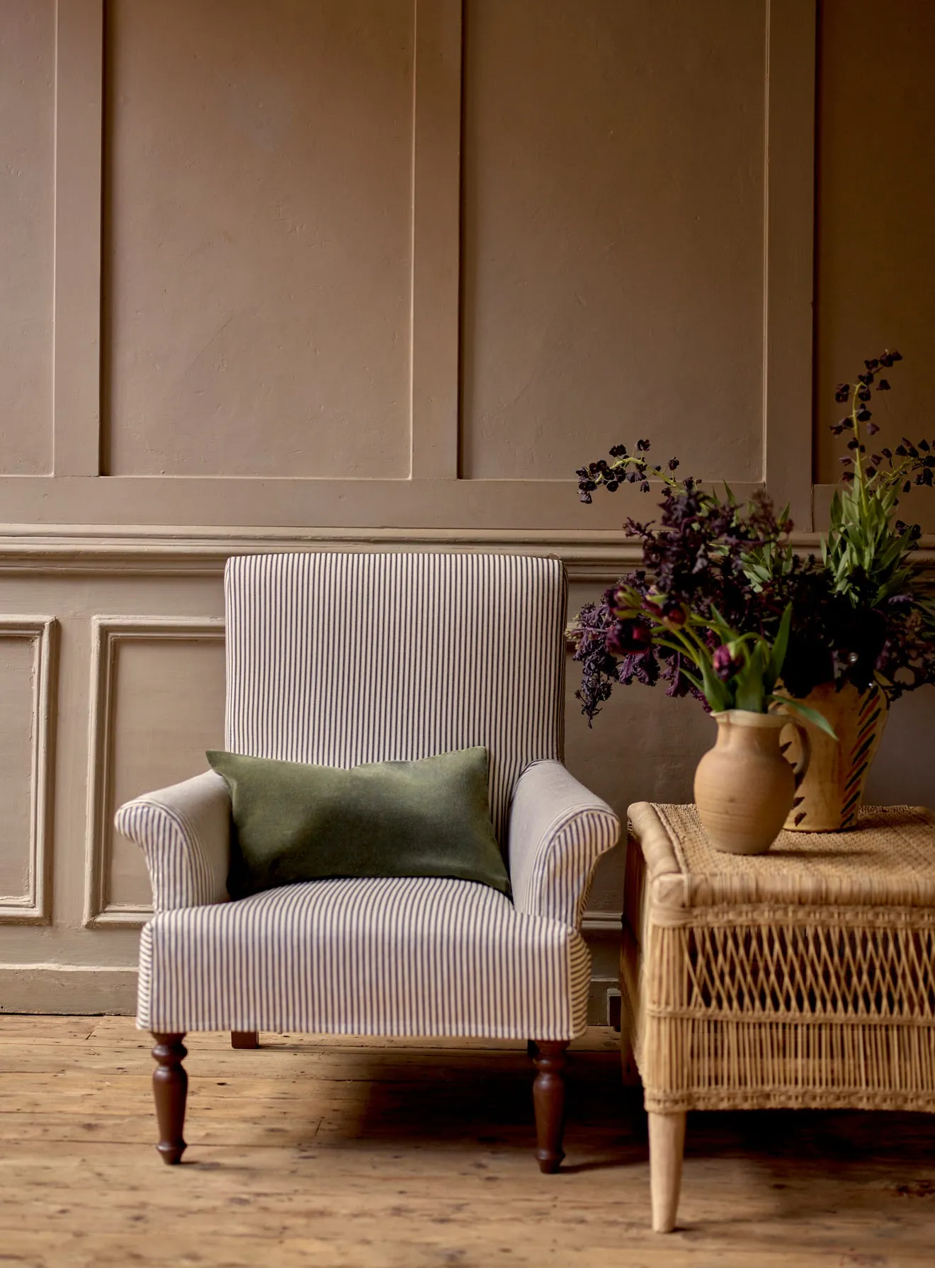 Wilford Armchair, Sage Stripe