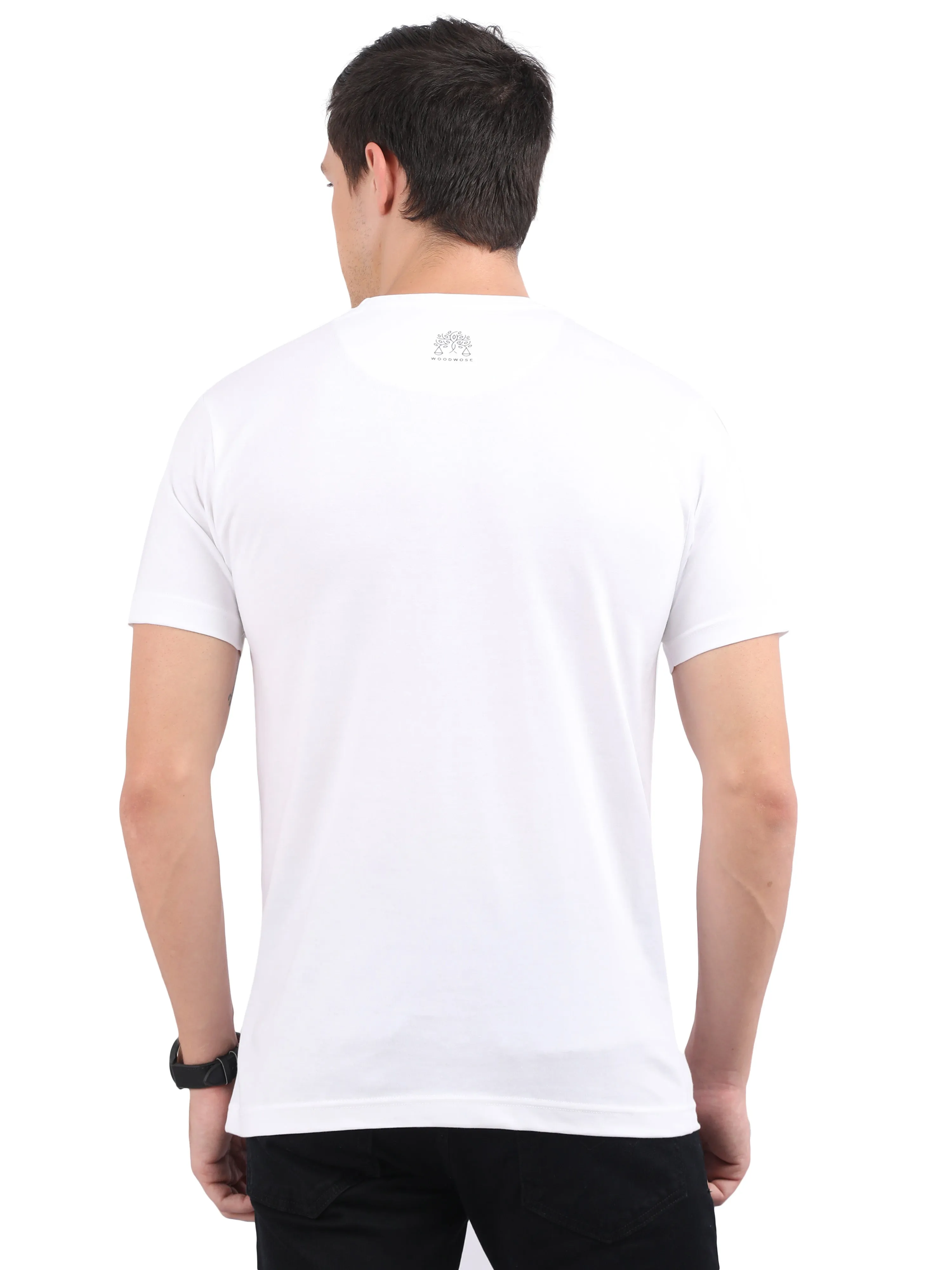 Woodwose Organic Clothing Men's Regular Fit Organic Cotton T-shirt - White