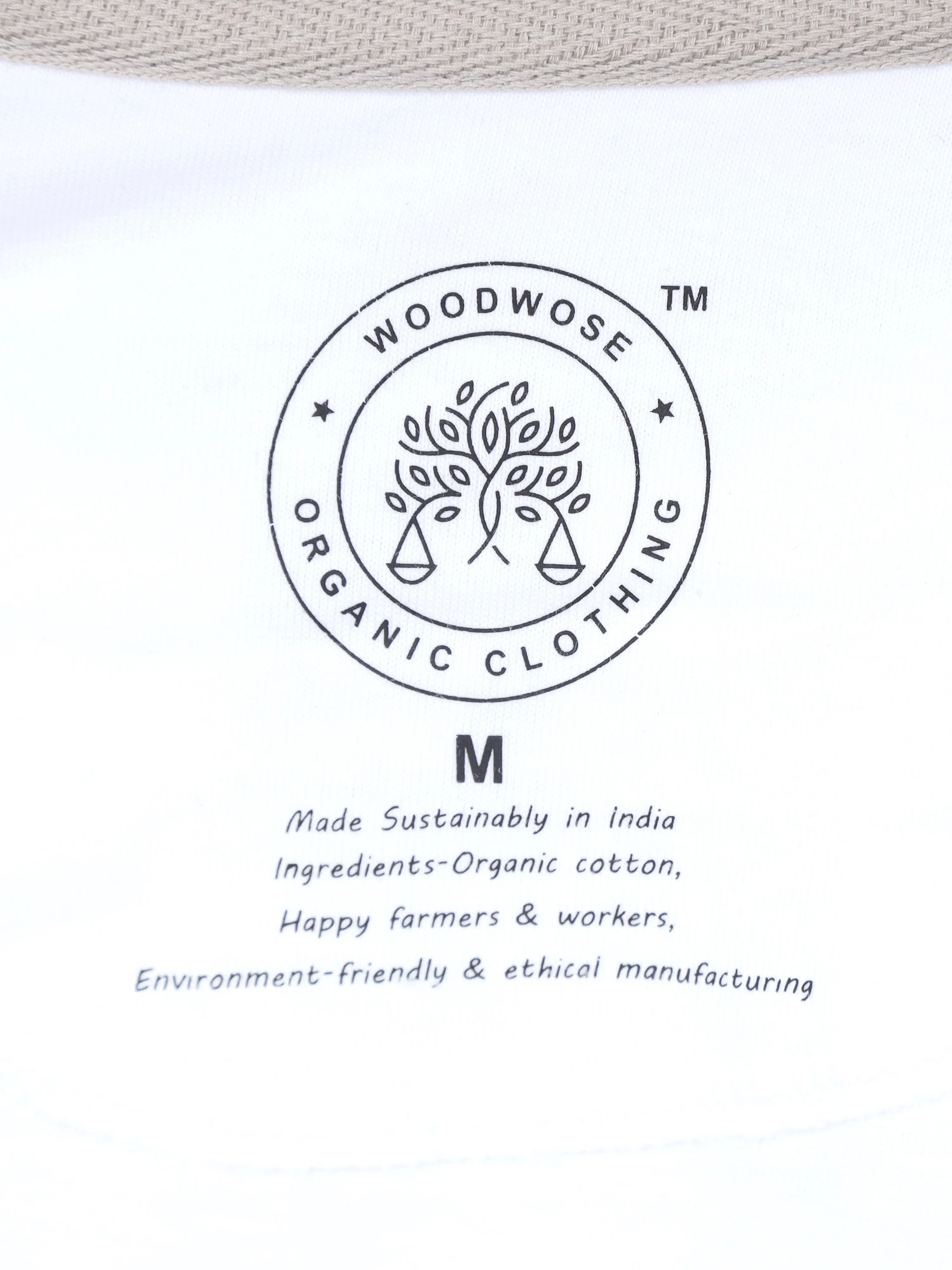 Woodwose Organic Clothing Men's Regular Fit Organic Cotton T-shirt - White